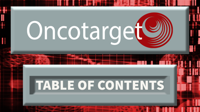 Oncotarget's Table of Contents