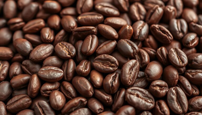 Close-up of raw cocoa beans, rich brown hues, textured surface, theobromine, chocolate making
